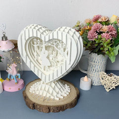 Valentine's Day Heart-shaped Paper Carving Night Light - Romantic Decor for Bedroom, Wedding & Gifts - GUMOCRAFTS