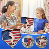 GUMOcrafts 1pc Patriotic Wooden Baseball Decor - Recycled Wood Vintage Americana for 4th of July & Sports Room - GUMOCRAFTS