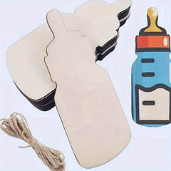 GUMOcrafts 50pcs Wooden Pacifier Bottle Shaped Pieces - DIY Painting & Graffiti Crafts for Decor - GUMOCRAFTS