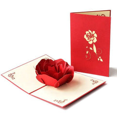 GUMOcrafts 3D Pop-Up Rose Card - Valentine's Day, Wedding & Romantic Gifting - GUMOCRAFTS