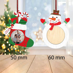 Wooden Christmas Ornaments Set - Customizable Hanging Decor for Tree & Home - GUMOCRAFTS