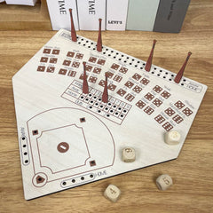 GUMOcrafts Wooden Baseball Board Game - Family Party Fun Tabletop Toy - GUMOCRAFTS