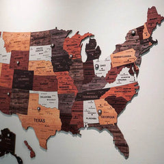 GUMOcrafts Wooden USA Map Puzzle - Home & Office Wall Decor - GUMOCRAFTS