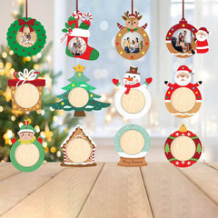 Wooden Christmas Ornaments Set - Customizable Hanging Decor for Tree & Home - GUMOCRAFTS
