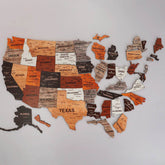 GUMOcrafts Wooden USA Map Puzzle - Home & Office Wall Decor - GUMOCRAFTS