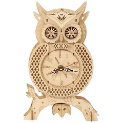 GUMOcrafts 3D Wooden Owl Clock Puzzle - DIY Model for Home Decor & Christmas Gifts - GUMOCRAFTS