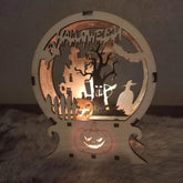 GUMOcrafts Halloween Wooden Night Light - Tabletop Decor for Party & Home - GUMOCRAFTS