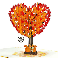 3D Pop-Up Valentine's Day Card - Squirrel Couple Tree Anniversary Gift - GUMOCRAFTS