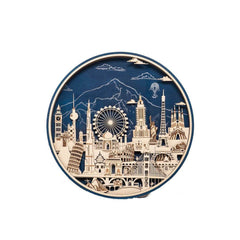 GUMOcrafts 3D Wooden World Landmark Night Light - City Scene Wall Decor & Custom Art - GUMOCRAFTS