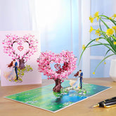 GUMOcrafts 3D Pop-Up Valentine's Day Card - Heart Cherry Blossom Tree Romantic Gift - GUMOCRAFTS