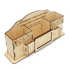 GUMOcrafts Wooden Desktop Organizer - Multi-Compartment Storage Box for Home & Office - GUMOCRAFTS