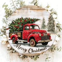 GUMOcrafts 2pcs Round Wooden Decorative Sign - 7.87Inch 'Welcome' & 'Merry Christmas' for Home & Outdoor - GUMOCRAFTS