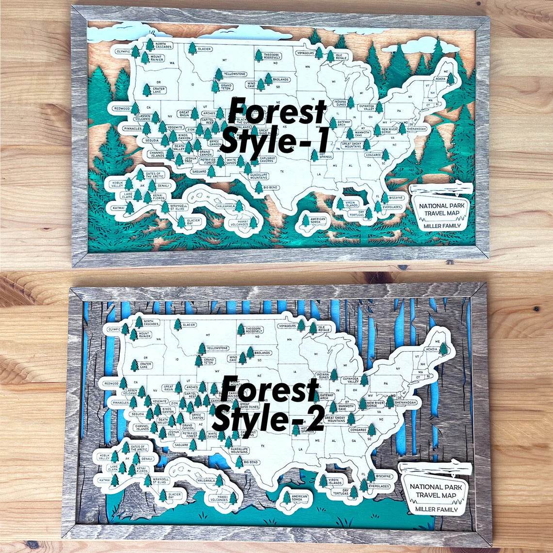 US National Park Map Wall Art - Travel Theme Hanging Decoration for Home & Gifts - GUMOCRAFTS