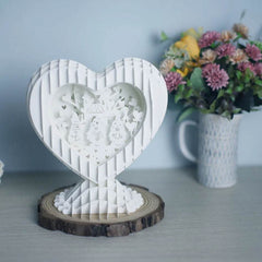 Valentine's Day Heart-shaped Paper Carving Night Light - Romantic Decor for Bedroom, Wedding & Gifts - GUMOCRAFTS