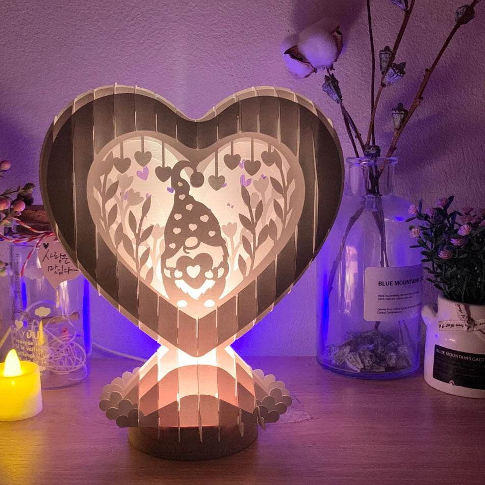 Valentine's Day Heart-shaped Paper Carving Night Light - Romantic Decor for Bedroom, Wedding & Gifts - GUMOCRAFTS