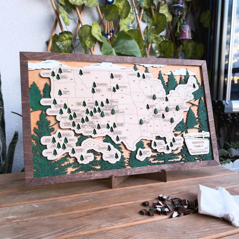 US National Park Map Wall Art - Travel Theme Hanging Decoration for Home & Gifts - GUMOCRAFTS