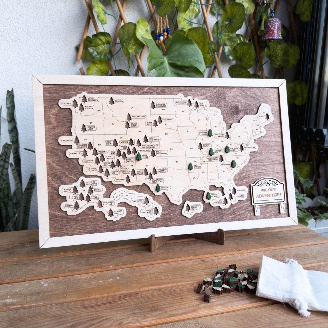 US National Park Map Wall Art - Travel Theme Hanging Decoration for Home & Gifts - GUMOCRAFTS