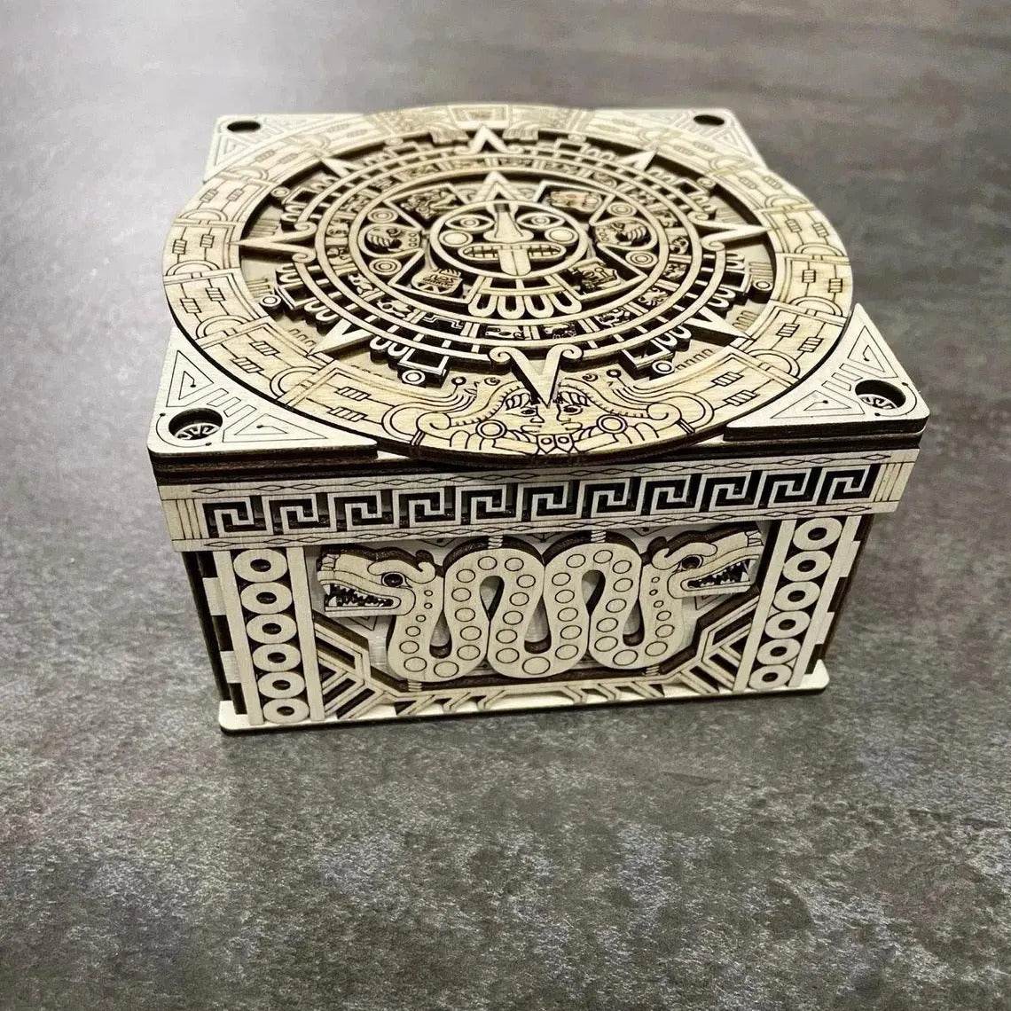 Wooden Magic Puzzle Box - Secret Compartment IQ Brain Teaser - GUMOCRAFTS
