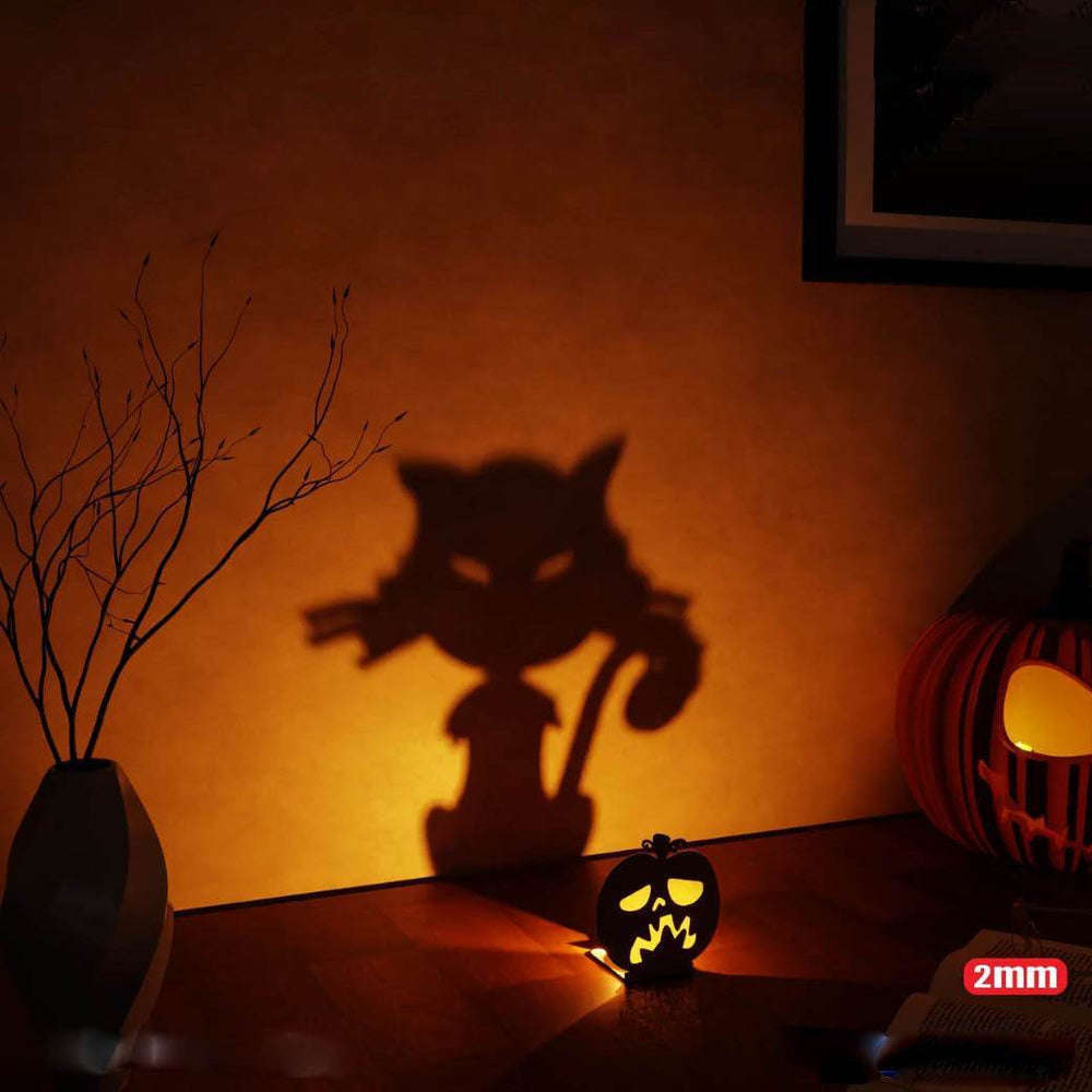 GUMOcrafts Halloween Wooden Candle Holder Set - Spooky Table Decor for Parties & Home - GUMOCRAFTS