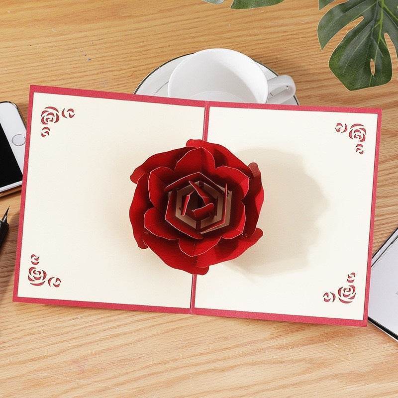 GUMOcrafts 3D Pop-Up Rose Card - Valentine's Day, Wedding & Romantic Gifting - GUMOCRAFTS
