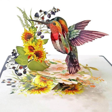 3D Pop-Up Hummingbird & Sunflower Card - Mother's Day & Birthday | GUMOcrafts - GUMOCRAFTS