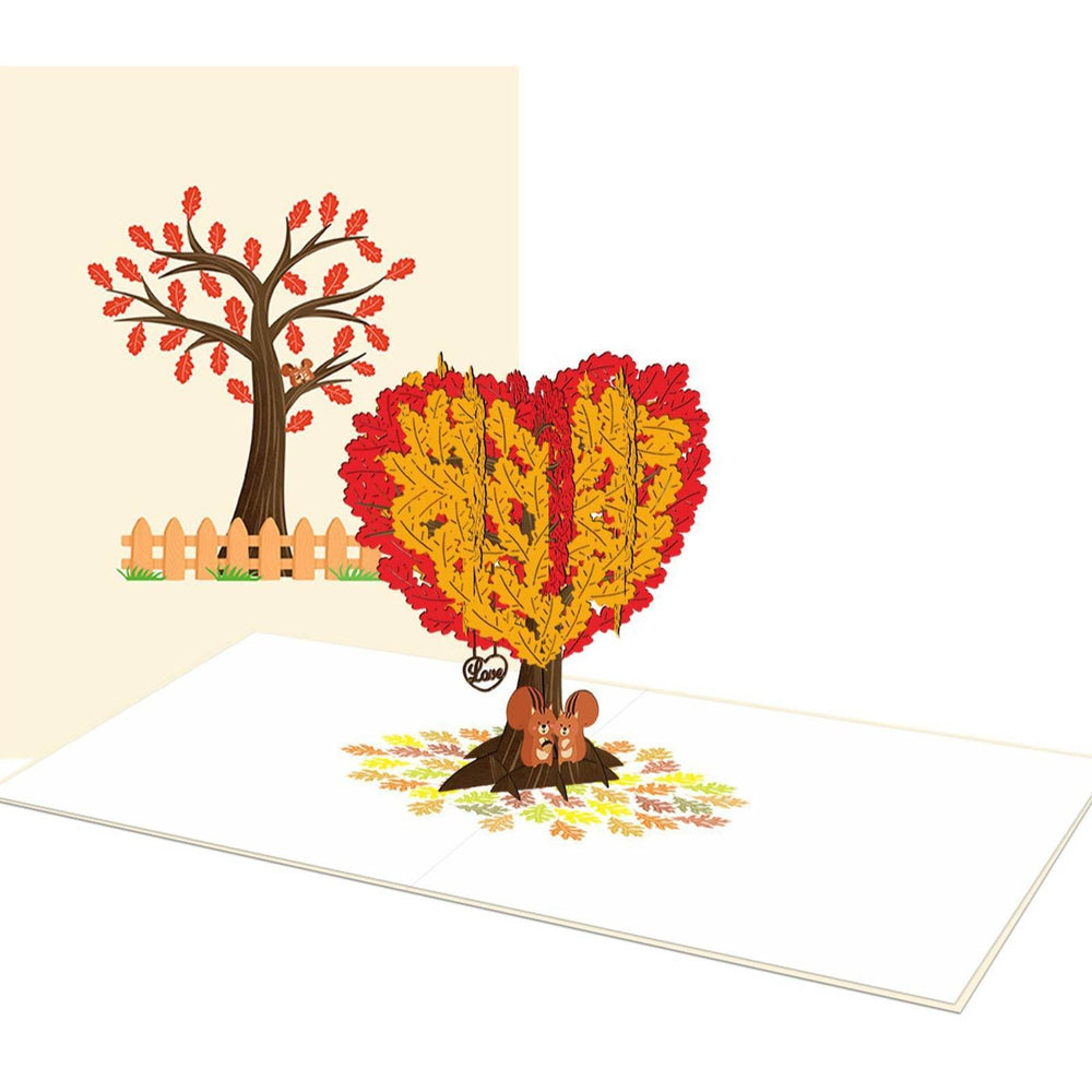3D Pop-Up Valentine's Day Card - Squirrel Couple Tree Anniversary Gift - GUMOCRAFTS