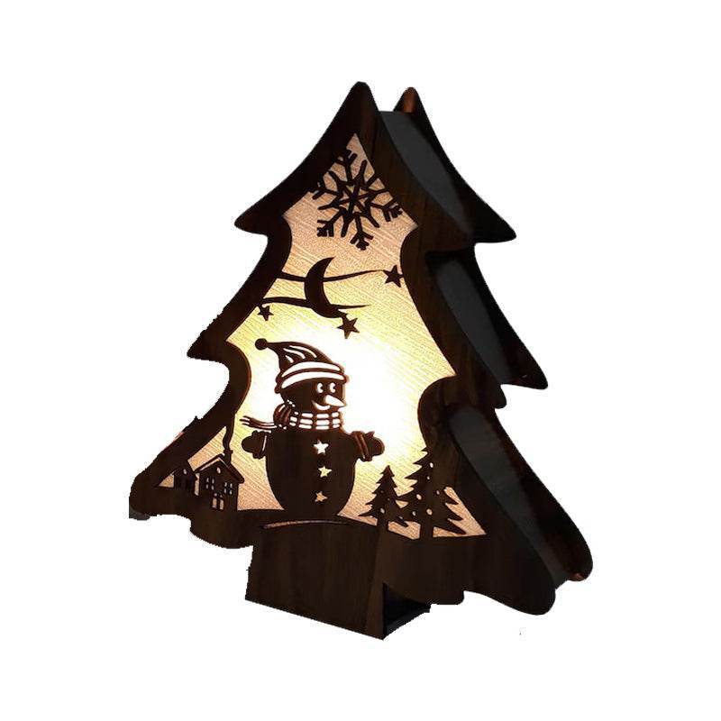 GUMOcrafts Wooden Christmas Tree Light Box - Festive Tabletop Decor & Party Ambience - GUMOCRAFTS