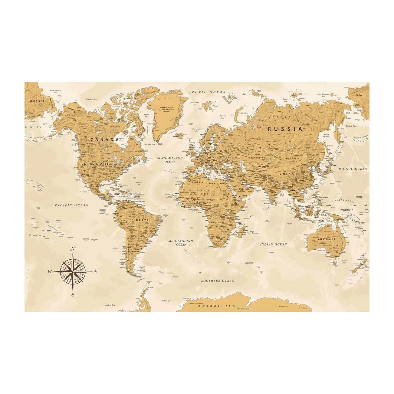 GUMOcrafts World Map Wall Decor - Custom Hanging Art for Home & Office - GUMOCRAFTS