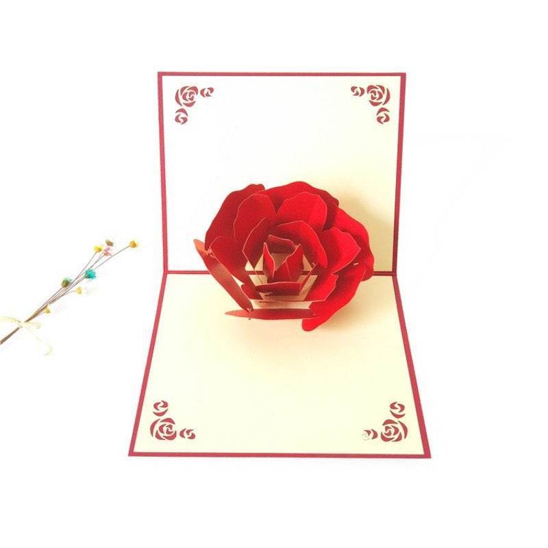GUMOcrafts 3D Pop-Up Rose Card - Valentine's Day, Wedding & Romantic Gifting - GUMOCRAFTS