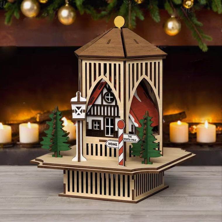 GUMOcrafts Wooden Christmas Decor Set - Church, Village & Nativity Scene Ornament - GUMOCRAFTS