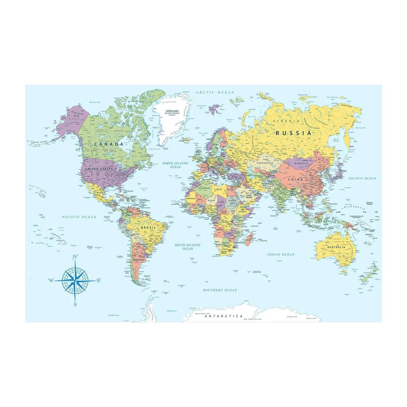GUMOcrafts World Map Wall Decor - Custom Hanging Art for Home & Office - GUMOCRAFTS