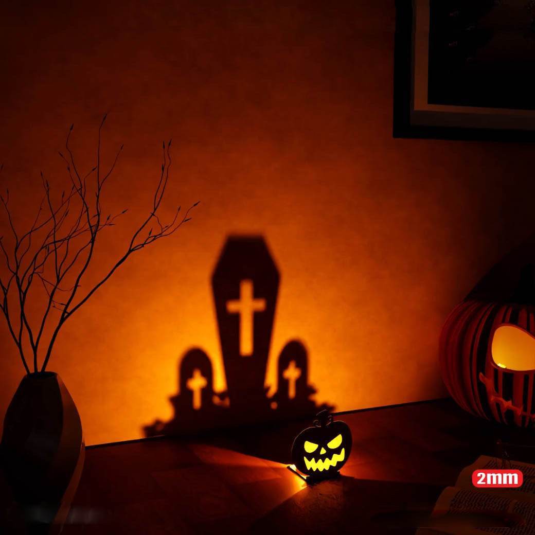 GUMOcrafts Halloween Wooden Candle Holder Set - Spooky Table Decor for Parties & Home - GUMOCRAFTS
