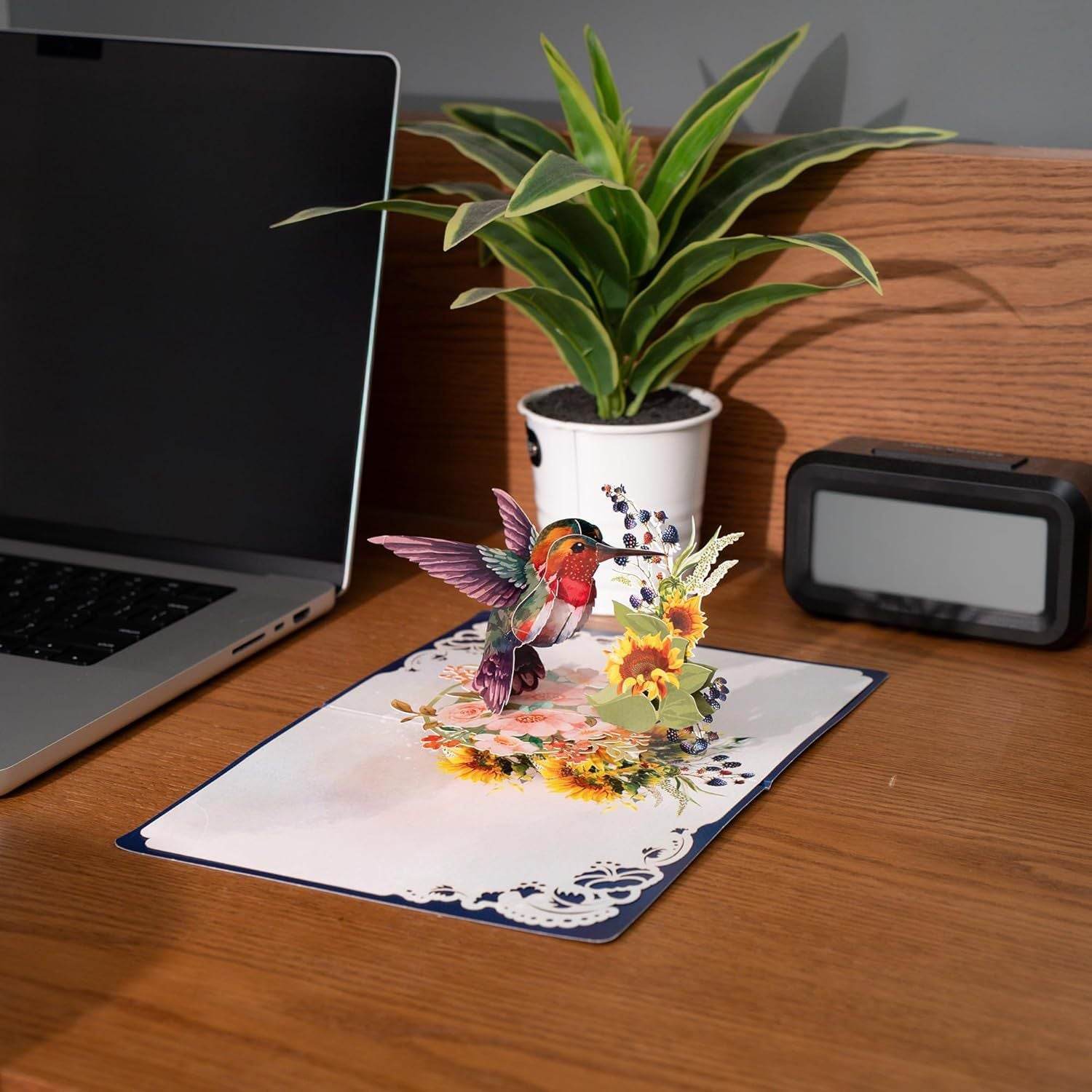 3D Pop-Up Hummingbird & Sunflower Card - Mother's Day & Birthday | GUMOcrafts - GUMOCRAFTS