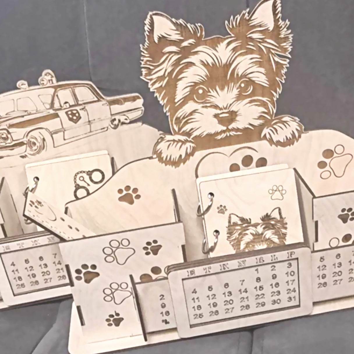 GUMOcrafts Wooden Desktop Organizer - Multi-Compartment Storage Box for Home & Office - GUMOCRAFTS