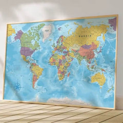 GUMOcrafts World Map Wall Decor - Custom Hanging Art for Home & Office - GUMOCRAFTS
