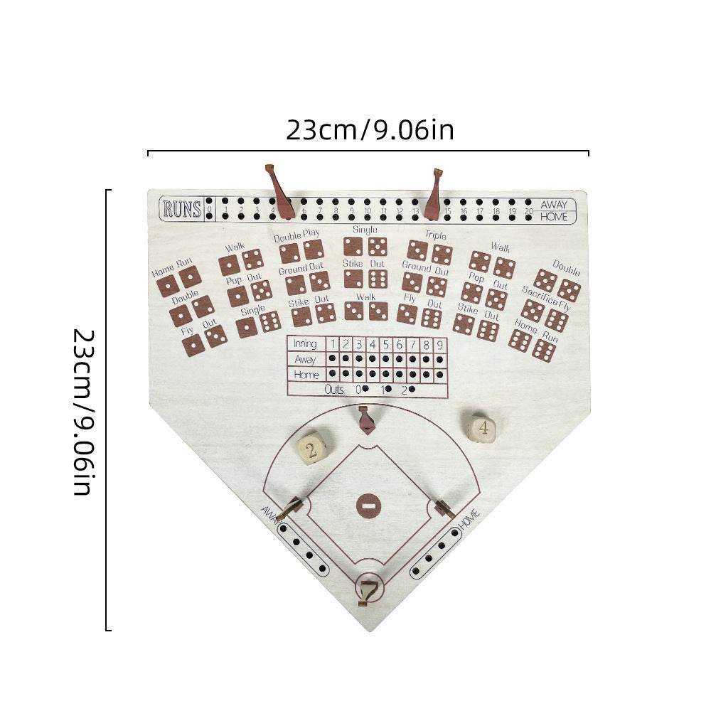 GUMOcrafts Wooden Baseball Board Game - Family Party Fun Tabletop Toy - GUMOCRAFTS