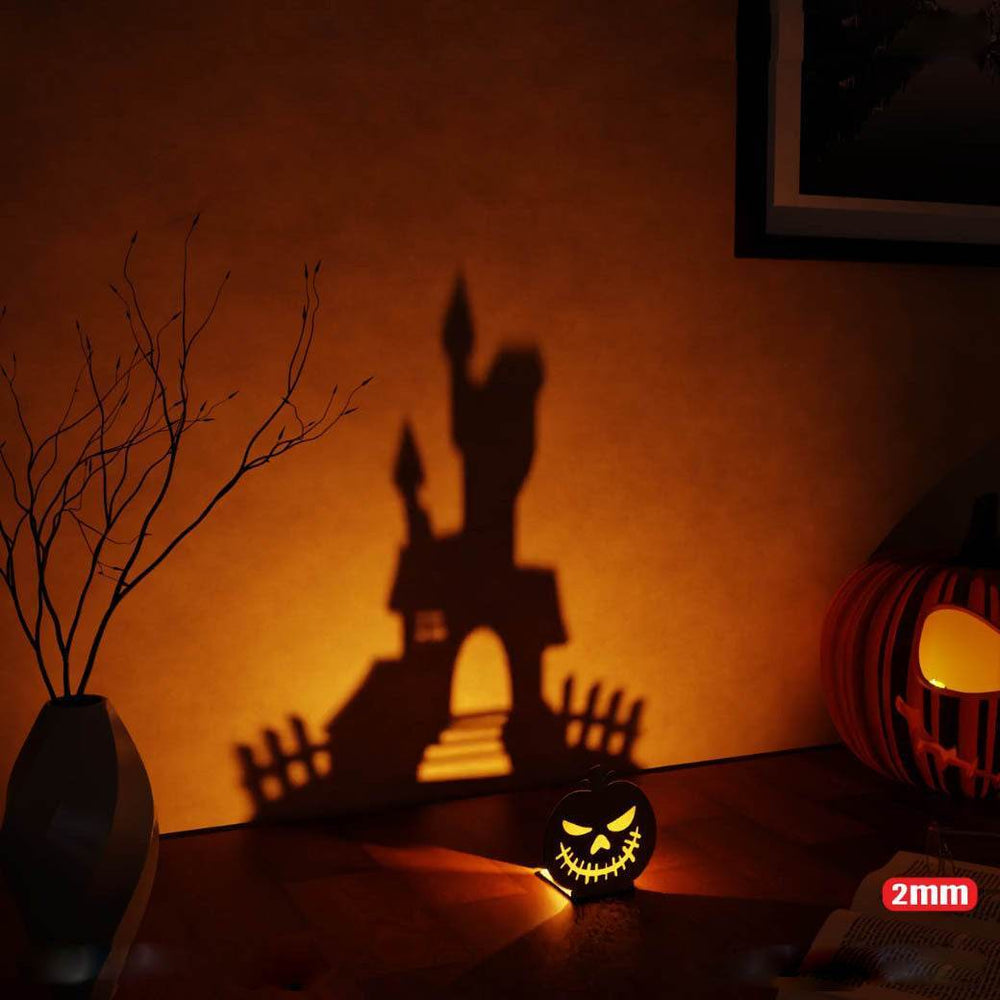 GUMOcrafts Halloween Wooden Candle Holder Set - Spooky Table Decor for Parties & Home - GUMOCRAFTS