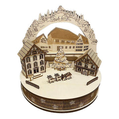 GUMOcrafts Wooden Christmas Arch Scene Decor - Festive Tabletop Ornament & Gift - GUMOCRAFTS