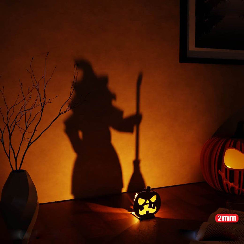 GUMOcrafts Halloween Wooden Candle Holder Set - Spooky Table Decor for Parties & Home - GUMOCRAFTS