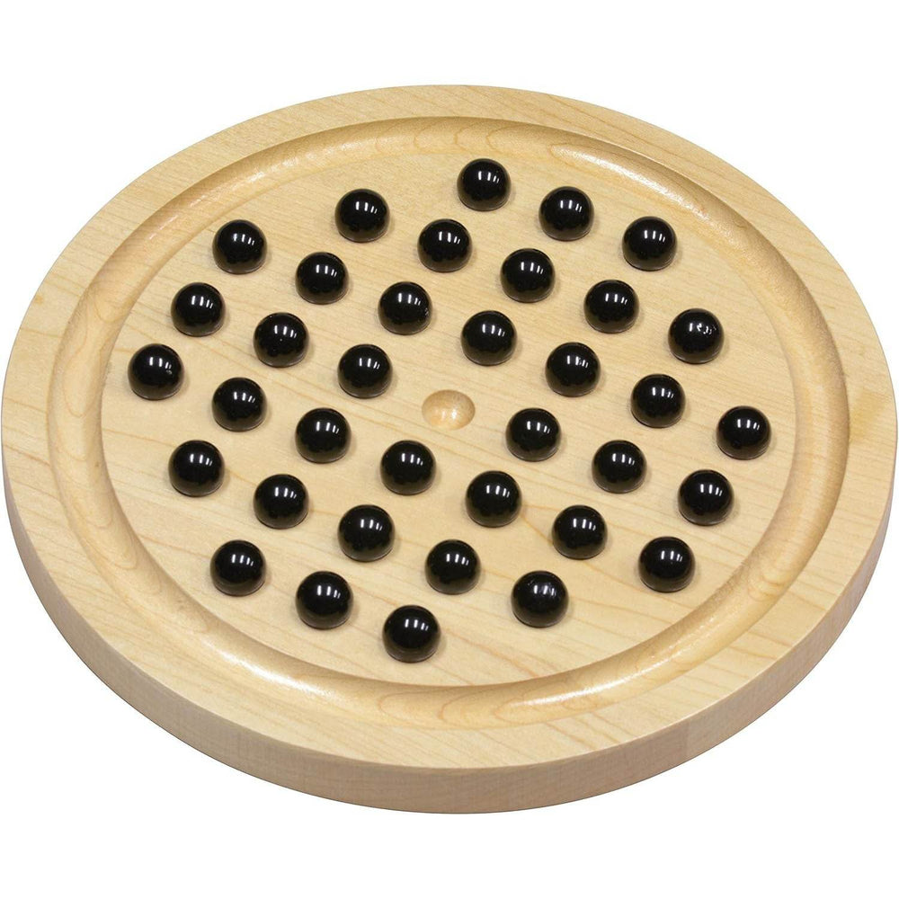 Wooden Solitaire Board Game - Logic Training Puzzle for Kids & Adults - GUMOCRAFTS