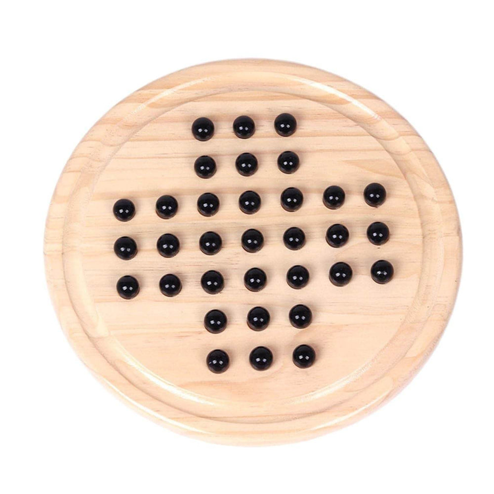 Wooden Solitaire Board Game - Logic Training Puzzle for Kids & Adults - GUMOCRAFTS