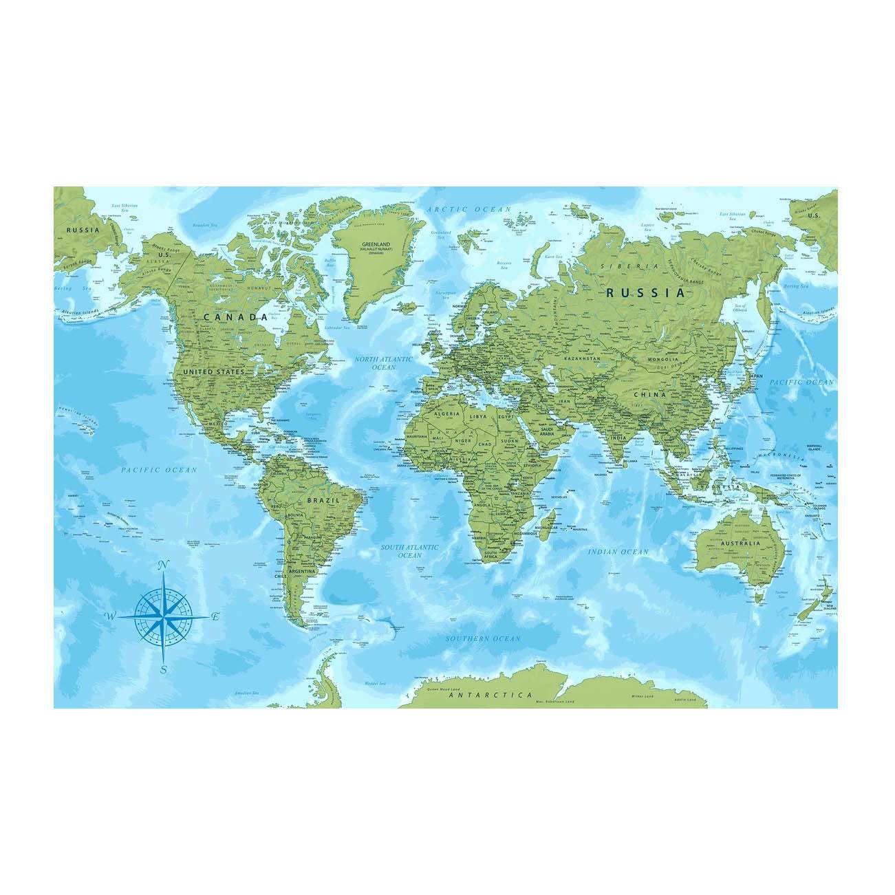 GUMOcrafts World Map Wall Decor - Custom Hanging Art for Home & Office - GUMOCRAFTS