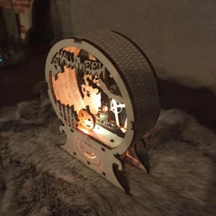 GUMOcrafts Halloween Wooden Night Light - Tabletop Decor for Party & Home - GUMOCRAFTS