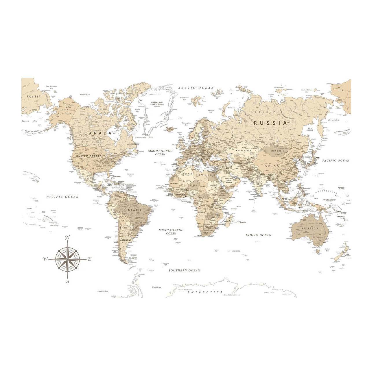 GUMOcrafts World Map Wall Decor - Custom Hanging Art for Home & Office - GUMOCRAFTS