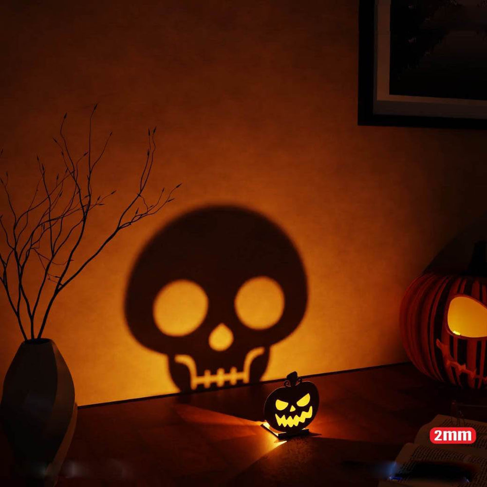 GUMOcrafts Halloween Wooden Candle Holder Set - Spooky Table Decor for Parties & Home - GUMOCRAFTS