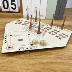 GUMOcrafts Wooden Baseball Board Game - Family Party Fun Tabletop Toy - GUMOCRAFTS