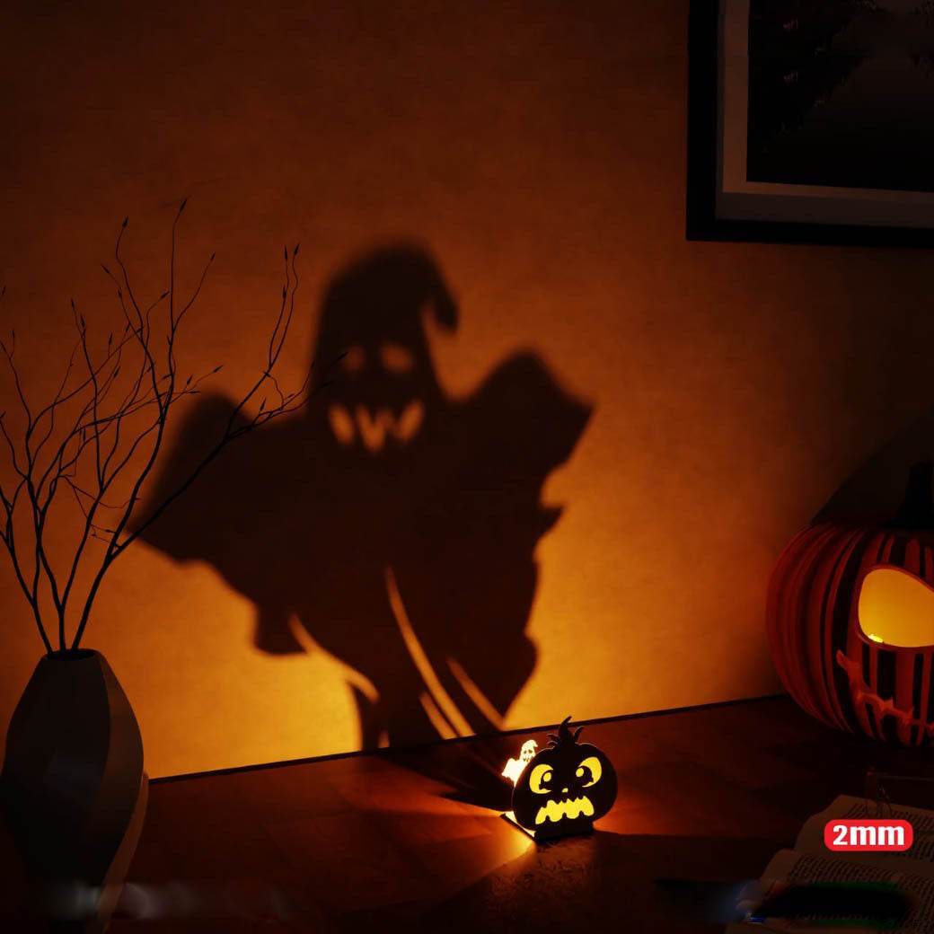 GUMOcrafts Halloween Wooden Candle Holder Set - Spooky Table Decor for Parties & Home - GUMOCRAFTS