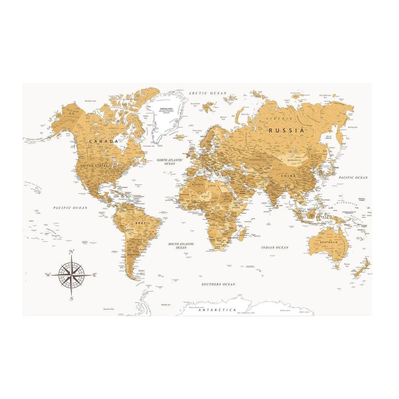 GUMOcrafts World Map Wall Decor - Custom Hanging Art for Home & Office - GUMOCRAFTS