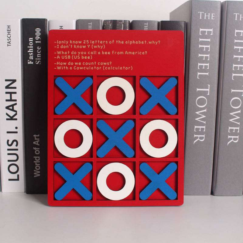 Wooden Tic Tac Toe Board Game - Logic Training Toy for Kids & Family - GUMOCRAFTS