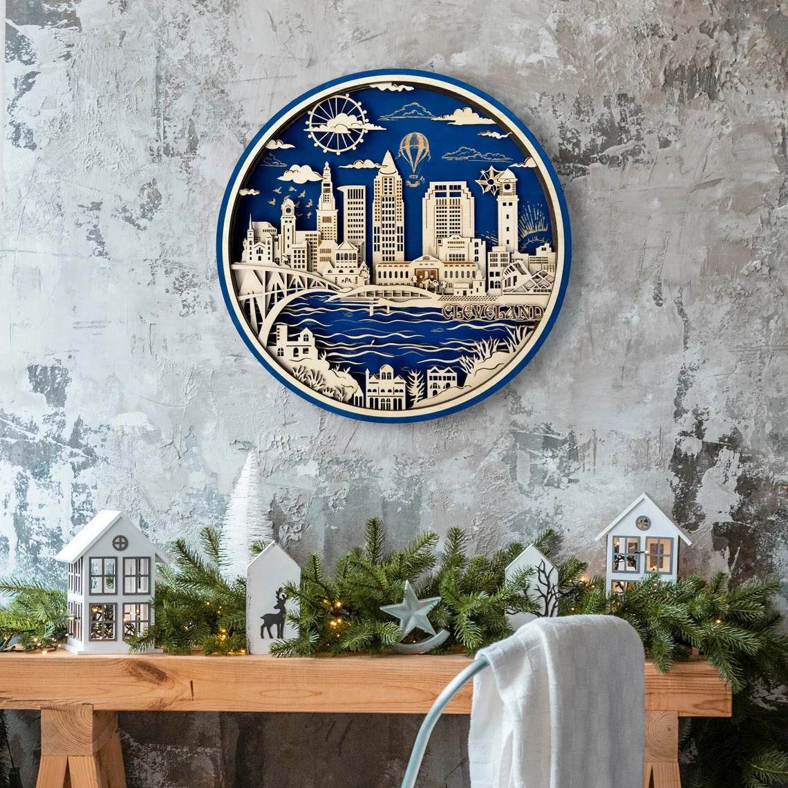 GUMOcrafts 3D Wooden World Landmark Night Light - City Scene Wall Decor & Custom Art - GUMOCRAFTS